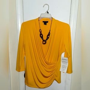 Ashro Mustard  Wrap Top